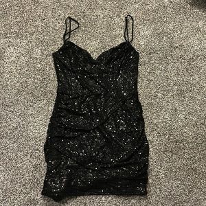Lucy in the Sky black mini sequin dress